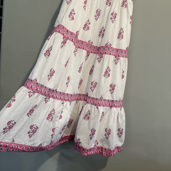 J.Crew Factory Midi Dress Tiered Block Print Floral Square Neck Pockets 4 - Picture 4 of 8